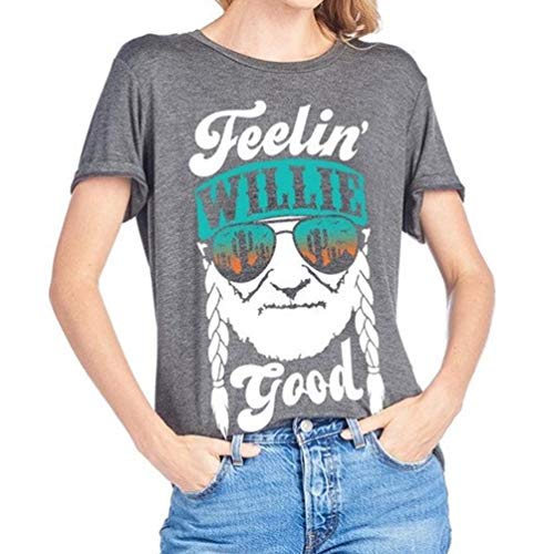 Book Cover Anoir Women's T-Shirt Feeling Good and Old Man Pattern O-Neck Tee Casual Loose Shirt Short Long Sleeve Tops