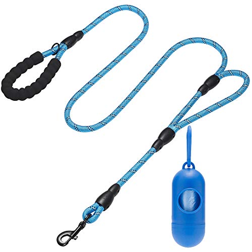 Book Cover tobeDRI Heavy Duty Dog Leash - 2 Padded Handles, 6 feet Long - Dog Training Walking Leashes for Medium Large Dogs (Rope Leash-Blue)
