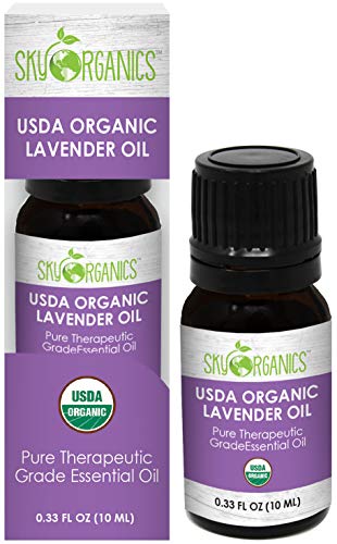 Book Cover Organic Lavender Oil by Sky Organics I 10 ml I Lavender Essential Oil