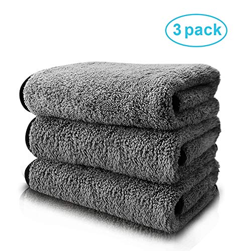 Book Cover mixigoo Car Cleaning Towels Microfiber - Super Absorbent Microfiber Cleaning Cloth Lint Free, Big Size Premium Professional Soft Microfiber Towels for Car/Windows/Screen, Use Wet or Dry - Pack of 3