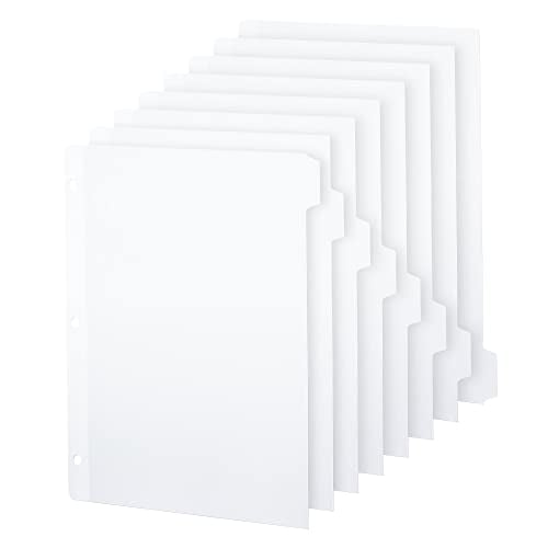 Book Cover Binder Dividers 8 Tab White Index 3 Ring Folder Notebook Paper Subject File Card School Page Size Write Sheet Protectors Organizer Blank Three Heavy Duty Letter Pack Hole Bulk Large // Paper Plan