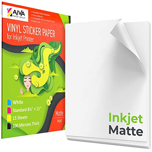 Book Cover Printable Vinyl Sticker Paper Matte White - Standard Letter Size 8.5
