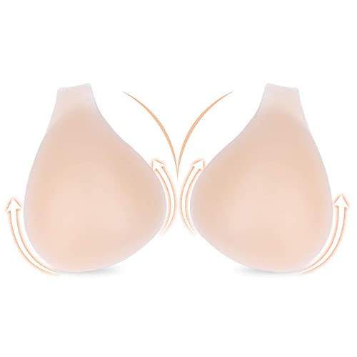 Book Cover Adhesive Bra Breast Lift - Invisible Lift Nipple Covers Deep V Reusable Silicone Sticky Pasties for Women Prevent Breast Sagging