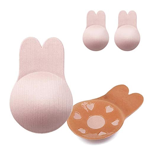 Book Cover Women Lift Up Invisible Bra Tape,Nipplecovers Self Adhesive Strapless Backless Silicone Sticky Bra 4 Pairs
