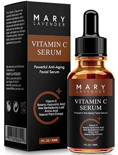 Book Cover MaryLavender Vitamin C Serum for Face and Eyes with Hyaluronic Acid, Vitamin E, MSM & Aloe, True Serum for Skin, Anti Aging, Anti Wrinkle,Fades Dark Spot,Acne Scars,Sun Damage,Boost Collagen,1 fl oz