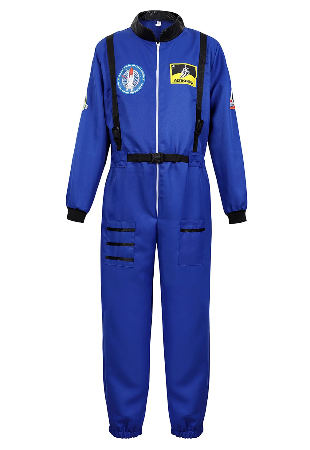 Book Cover Haorugut Men Astronaut Costume Adult Men Space Suit Costume Flight Astronaut Jumpsuit Oneise S Blue-6398