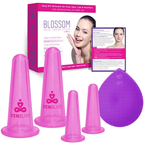 Book Cover Facial Cupping Set for Face Eyes and Lips Silicone Cupping Therapy Antiaging Skincare