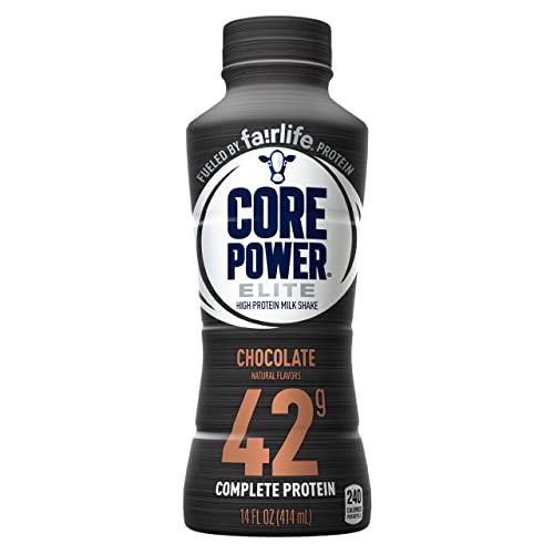 Book Cover Core Power by fairlife Elite High Protein (42g) Milk Shake, 14 fl oz bottles, (Pack of 12) (Chocolate)