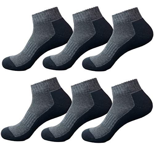 Book Cover Mens Running Socks - Mens Ankle Socks Size 10-13 - Workout Socks for Men 6-pairs - Black - Large