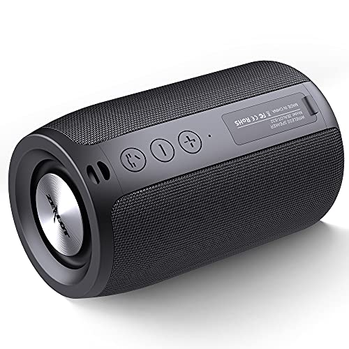 Book Cover Portable Bluetooth Speakers, Outdoor Speaker, Mini Wireless Waterproof IPX5, Zealot S32 Upto 12H Playtime, Stereo Pairing, MIC/TF Card/USB/AUX for Home/Outdoor Competible for iOS Andriod Black