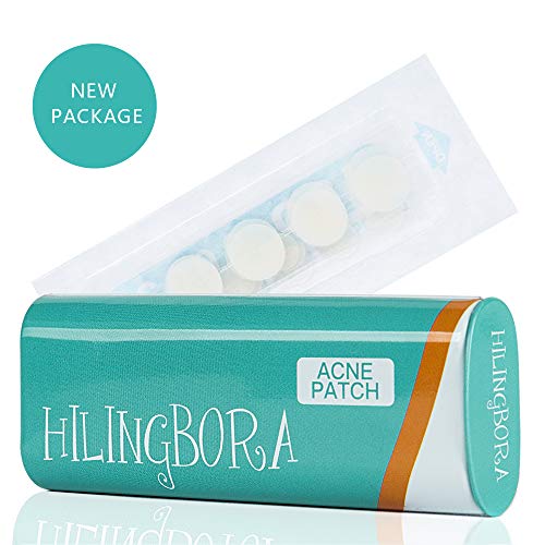 Book Cover HILINGBORA Acne Pimple Healing Patch - 32 Two Sizes Patches Absorbing Cover, Invisible, Blemish Spot, Hydrocolloid, Skin Treatment, Facial Stickers, Blends in with skin (1 tin x 32 Patches)