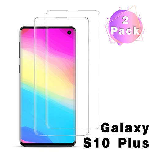Book Cover Galaxy S10 Plus Screen Protector [2-Pack], Tempered Glass Screen Protector [Case-Friendly][No Bubbles][Easy to Install][Anti Fingerprint] Screen Protector Compatible Samsung Galaxy S10 Plus