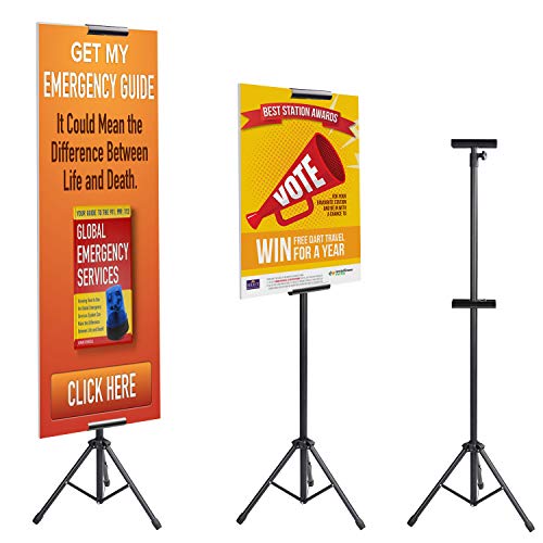 Book Cover T-SIGN Double-Sided Tripod Poster Stand, Heavy Duty Sign Stand, Adjustable Floor Standing Sign, Height Up to 79.9 inches for Board Sign Holder Display (b)