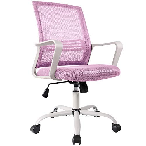 Book Cover SMUGDESK Office Chair, Mid Back Mesh Office Computer Swivel Desk Task Chair, Ergonomic Executive Chair with Armrests