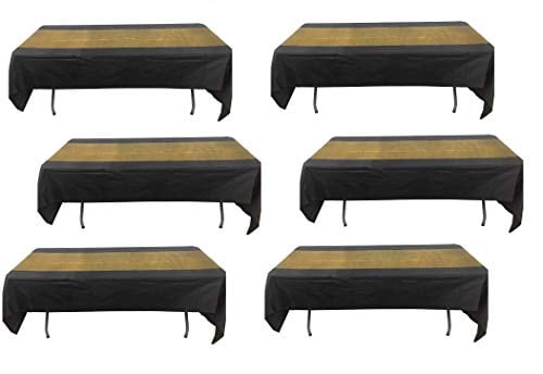 Book Cover Pack of 6 Black and Gold Tablecover, 54