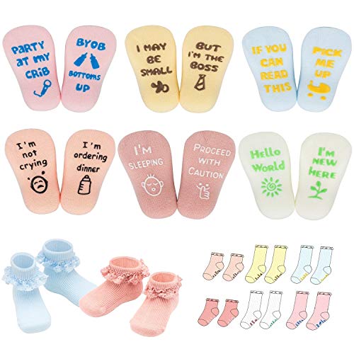 Book Cover Baby Socks Gift Set, Shower Gifts Newborn Funny Present, 6 Pair, For 0-12 Months