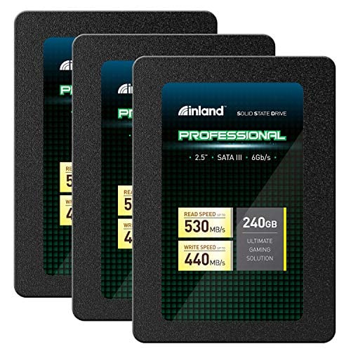 Book Cover Inland Professional 3 Pack 240GB SSD 3D NAND SATA III 6Gb/s 2.5