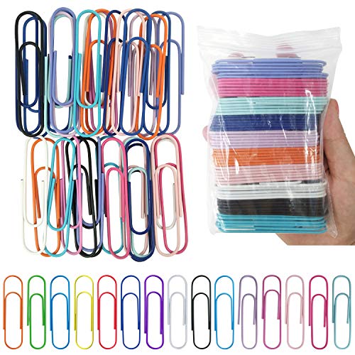 Book Cover Hongfa 60-Pack 3 Inches Mega Large Paper Clips - 10 Colors Per Color 6pcs 76mm Cute Paper Needle Multicolor Bookmark,Office Supply Accessories (Random 10Colors Pack of 60)