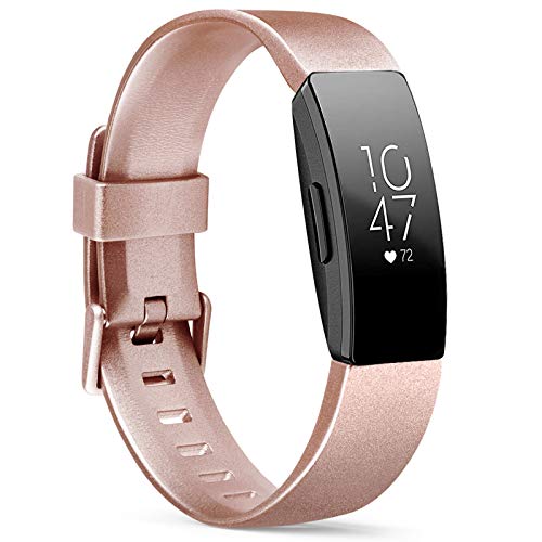 Book Cover Tobfit Soft TPU Bands Compatible with Fitbit Inspire HR/Fitbit Inspire/Fitbit Ace 2 Bands, Sports Accessories Waterproof Wristbands Women Men, Small, Rose Gold