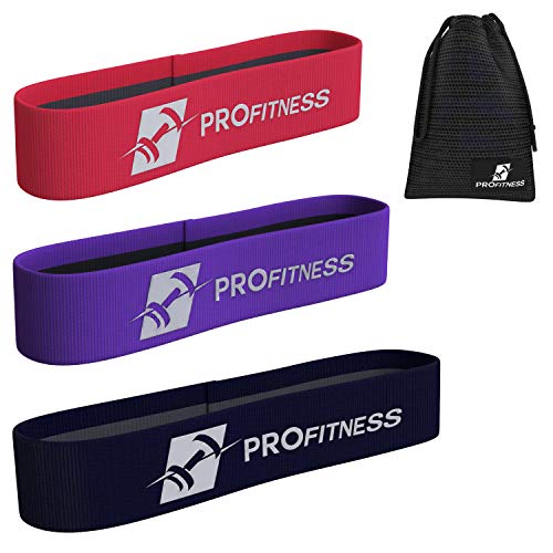 Book Cover ProFitness Hip Resistance Bands [Set of 3] for Legs and Butt | Fabric Non-Slip, Durable Resistance Circle Loop Bands for Full Body Workouts, Strength & Stamina | Perfect for Legs, Hips, Booty & Arms