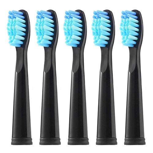 Book Cover Electric Toothbrush Replacement Heads x5 Compatible with Teeteck YUNCHI Y1 - White