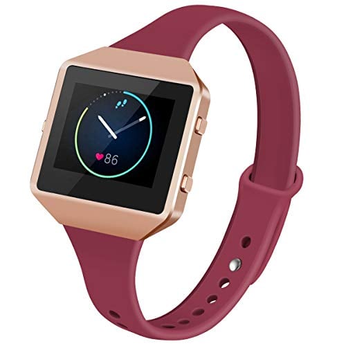 Book Cover YiJYi Bands Compatible with Fitbit Blaze,Slim Soft Silicone Band with Metal Frame Replacement Strap Wristband for Women Men (Small(5.5