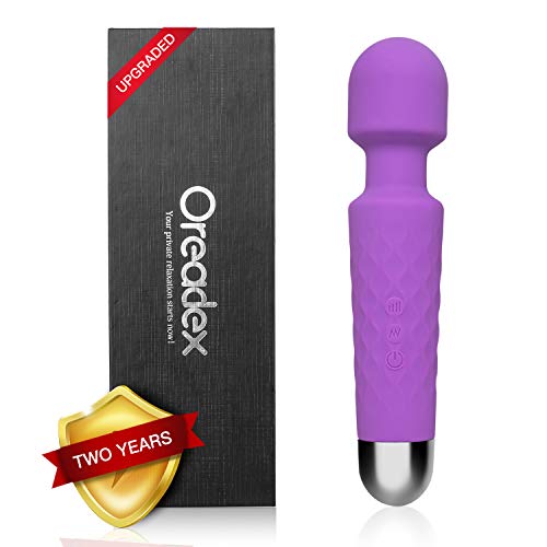Book Cover Powerful Handheld Wand Massager, Wireless Therapeutic Multi Speed 20 Vibrating Patterns, Whisper Quiet,Waterproof(Purple)