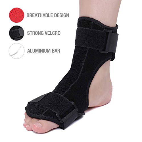 Book Cover OUTERDO Plantar Fasciitis Night Splint - Adjustable Brace Support Unisex Fits for Right or Left Foot, Arch Support/Ankle Night Brace Effective Relieve Pain for Achilles Tendon Drop Foot