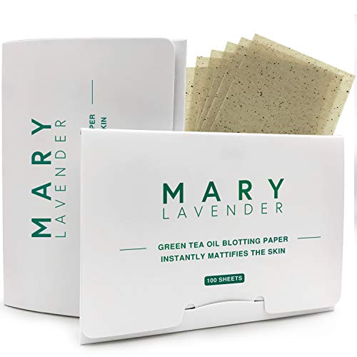 Book Cover MARY LAVENDER Oil Blotting Paper sheets with Green Tea for Face,100% Natural Absorbing Excess Shine Oil Tissues for Both Men Women,Prevent Blackhead Acne,Free of Synthetic Fragrance,200 Sheets(2 Pack)