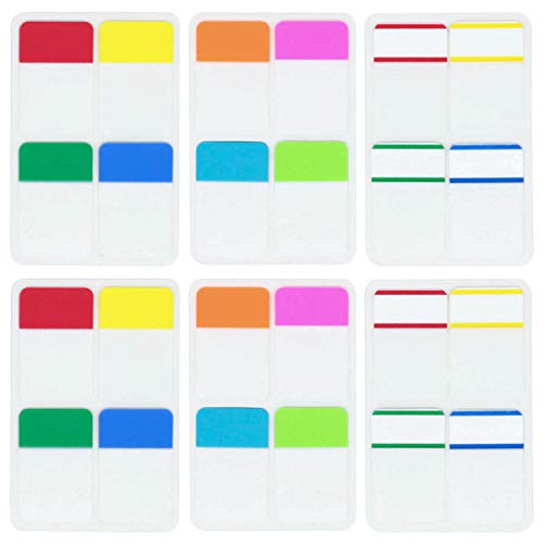 Book Cover KIMCOME File Index Tabs 1 Inch Sticky Flags 480 Pcs, Colored Page Markers Self Adhesive, Repositionable Note Tabs for Documents, Books, Paper, Notebooks, Filing and Folders [24 Sets, 10 Colors]