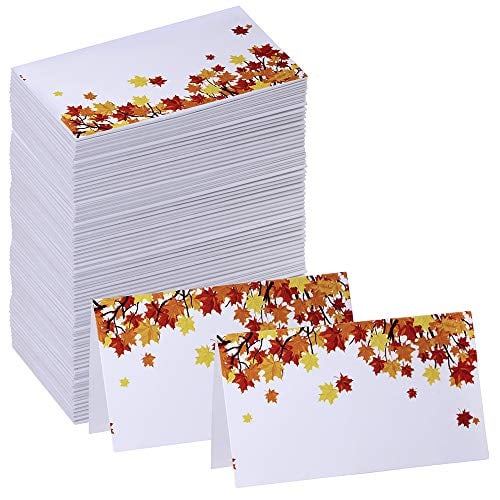 Book Cover Supla 100 Pcs Fall Wedding Place Cards Escort Cards Maple Leaves Tented Place Cards Guest Table Seating Name Cards Number Cards Buffet Cards 3.5