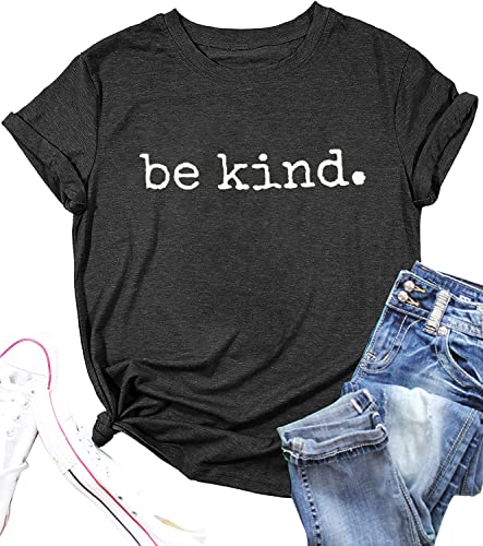 Book Cover Be Kind Shirts for Women Casual Cute Inspirational Tee Shirts Top with Sayings