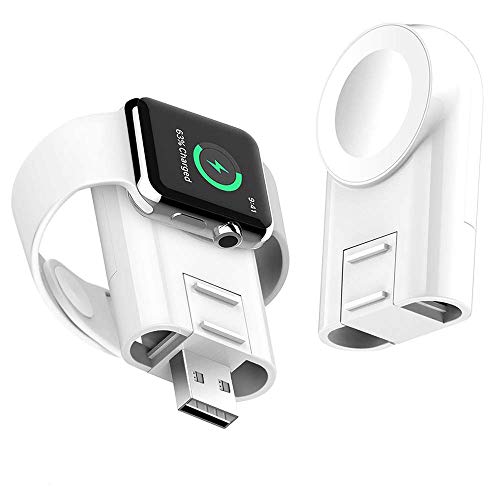 Book Cover Watch Charger for iWatch Apple Watch Portable Magnetic Wireless Charger Adjustable USB Port Charging Compatible for Apple Watch Series 4 3 2 1