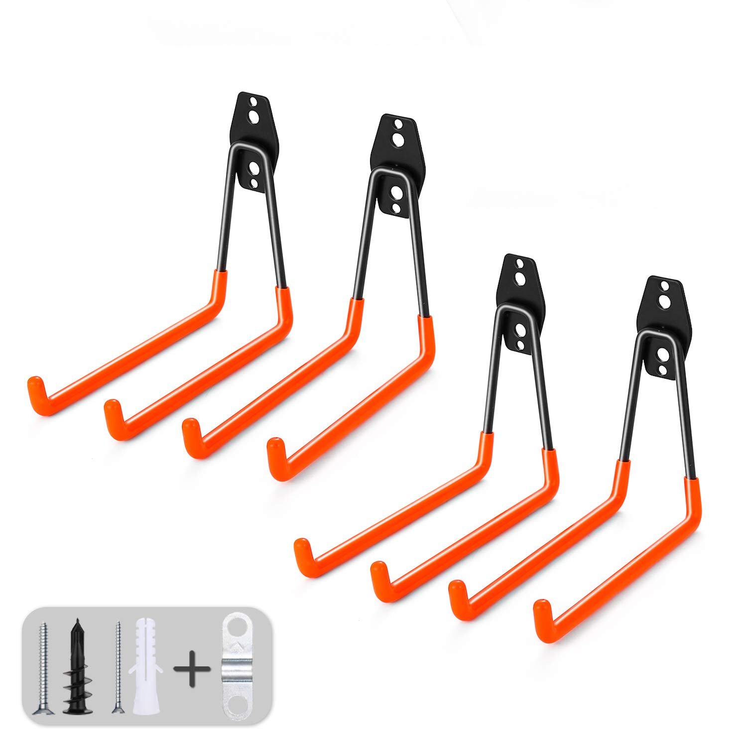 Book Cover ONEPENG 4pcs Car Storage Utility Hooks Wall Mounted and Heavy Duty Garage Hooks and Organizer for Home Garage Storage Storage Garden Tools