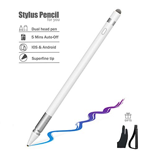Book Cover Stylus Pen Compatible for Apple iPad, 2 in 1 Rechargeable High Accuracy and Smooth Pencil with Ultra-fine Copper Tip/Mesh Tip Compatible iPad Pro/iPhone/iPad Mini/Samsung and Other Android Devices