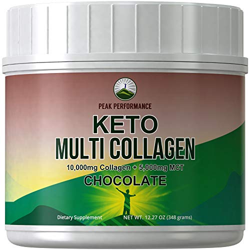 Book Cover Keto Multi Collagen Protein Powder + MCT Oil Powder. Perfect 2:1 Ratio Zero Carb 10,000mg Grassfed Collagen Peptides + 5000mg MCT Oil Powders. Keto Meal Replacement Shake for Ketogenic Diet
