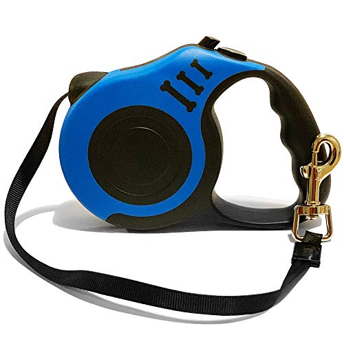 Book Cover Retractable Dog Leash for Medium - Small Dogs and Cats 16.5FT Tangle Free, Heavy Duty Walking Leash with Anti Slip Handle, Pause and Lock Strong Nylon Tape, Store Dog Leash Retractable