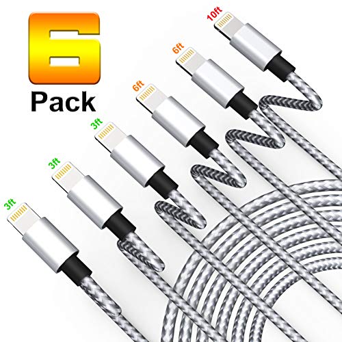 Book Cover BALALAHTEK [6 Pack] Powerline Lighting Cable (3/6/10ft/) MFi Certified - Lighting Cables for iPhone Xs/XS Max/XR/X / 8/8 Plus / 7/7 Plus, iPad Mini / 4/3 / 2, iPad Pro Air 2