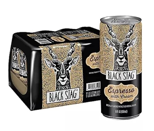 Book Cover Black Stag Espresso with Cream, Ready to Drink, 12 Pack - 6.5oz Cans