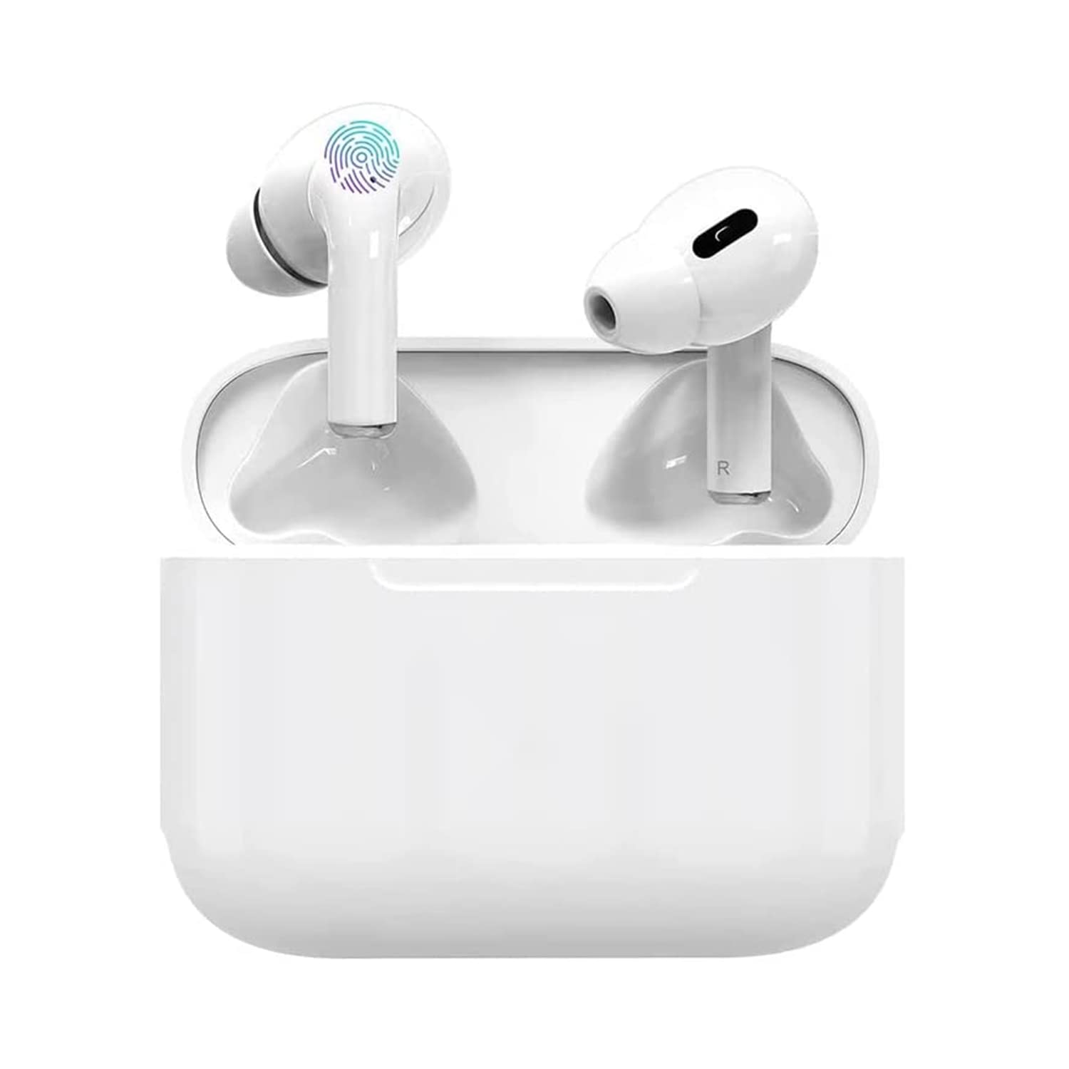 Book Cover [Apple MFi Certified] AirPods Pro Wireless Earbuds, Wireless Headset with Touch Control, Noise Cancelling, Built-in Microphone with Charging case White W01