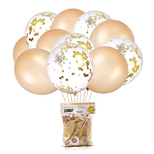 Book Cover Gold Balloons | Gold Confetti Balloons | 24 - Pack | 18 Inch Premium Latex Balloons | Perfect for Gold Party Decorations | Birthday Party | Bridal Shower | Baby Shower | Wedding | Engagement | Graduation | Bachelorette | Bachelor | FREE 64 Feet