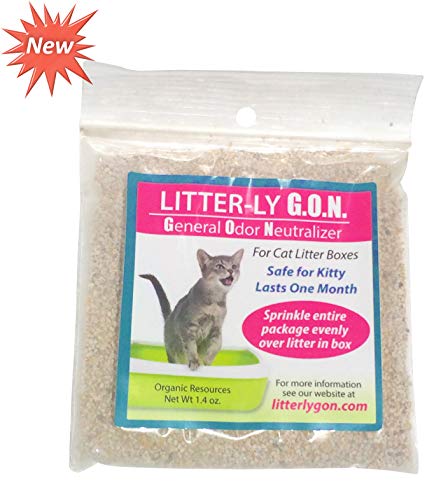 Book Cover Litter-ly GON Cat Litter Box Deodorizer - Odor Control Sprinkles - General Odor Neutralizer Particles - Natural Microbial Ammoniac Absorbent - Safe - 1-Month Non-Scented Deodorizers (1)