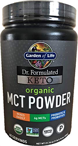 Book Cover Garden of Life Dr. Formulated Keto Organic MCT Powder - 60 Servings, 6g MCTs from Coconuts Plus Prebiotic Fiber & Probiotics, Certified Organic, Non-GMO, Vegan, Gluten Free, Ketogenic & Paleo