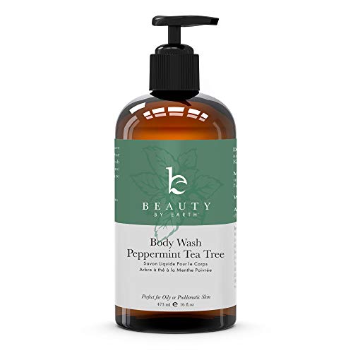Book Cover Peppermint Tea Tree Body Wash â€“ Made with Organic Ingredients, Shower Gel for Men & Women, Tea Tree Soap for Oily or Acne Prone Skin, Helps Soothe Skin Blemishes