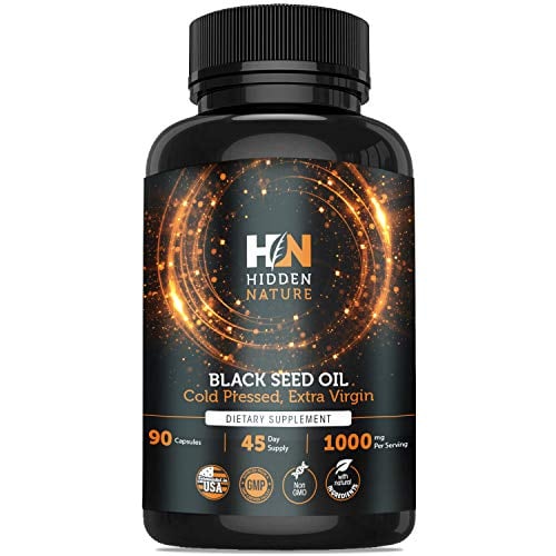 Book Cover Black Seed Oil Capsules ǀ Potent 1000Mg Cold-Pressed Black Cumin Seed Oil blackseed Oil for Immune System Booster, Antioxidant, Joints, Weight Loss, Hair & Skin ǀ 90 Extra Virgin Black Seed Oil Pills