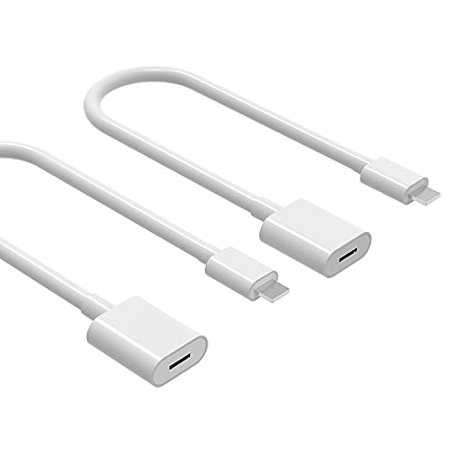 Book Cover EMATETEK Cable Extension Cord Female to Male Transfer Video Audio Music Data and Power Charge. 2PCS Female to Male Extender Cable Connector Cord Made of White PVC. (1Foot / 0.3M, White)
