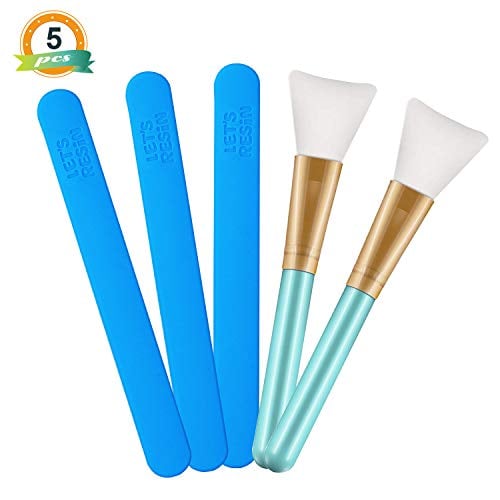 Book Cover LET'S RESIN Silicone Stir Sticks with 2PCS Silicone Brushes for Mixing Resin, Epoxy, Liquid, Paint, Making Glitter Tumblers
