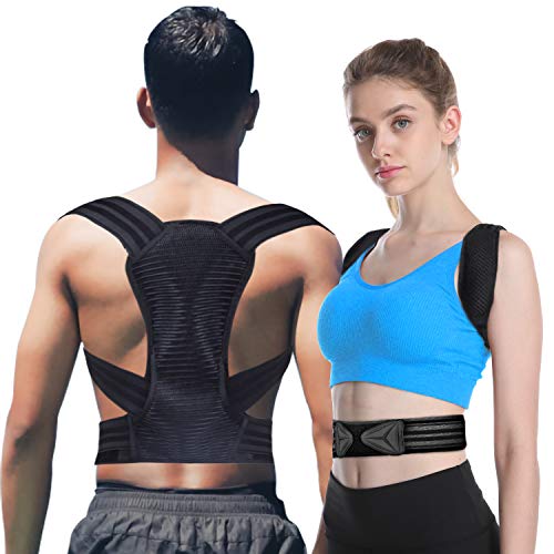 Book Cover Posture Corrector for Men and Women KarmaRebirth Upgrade Upper Back Brace with Breathable Elastic Material Improves Posture Support Back,Care for Neck,Shoulders and Relieve Upper Back Pain(Size:L)
