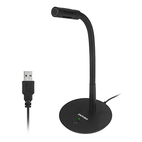 Book Cover Computer Microphone,ZAFFIRO Metal USB Microphone Plug & Play Home Studio Omnidirectional USB Condenser Microphone for PC/Desktop/Laptop/Notebook,Recording for YouTube,Podcasting,Gaming(2m/6.6ft)