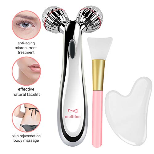 Book Cover 3D Microcurrent Facial Roller, Multifun Face Beauty Roller Body Massager for Anti Aging, improve Facial Contour, Skin Tone, Wrinkle Reduction and Firm Body Skin, Smooth Dimples, Professional Skincare